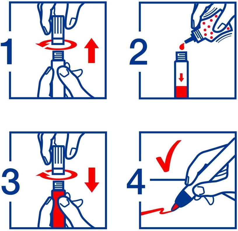 edding 800 Permanentmarker - rot - 5 Stifte - Keil-Spitze 4-12 mm - für breite Markierungen - wasser