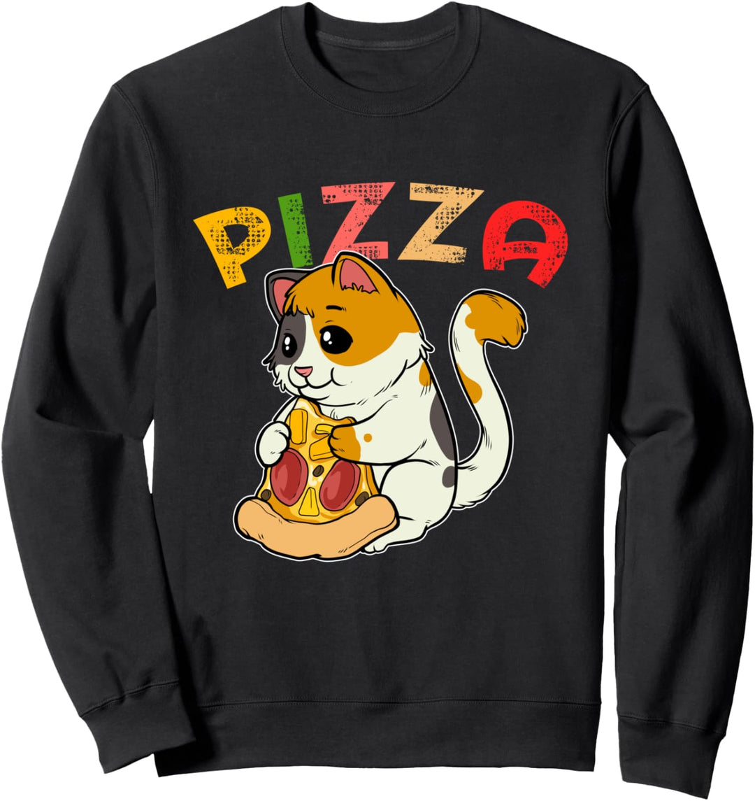 Niedliche Pizza Katze Fast Food Calzone Katzen Snack Sweatshirt