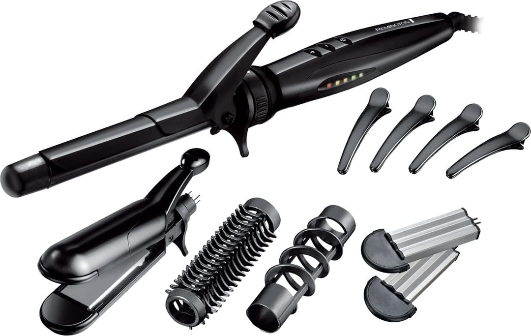 Remington Multistyler inkl. wendbare Stylingplatten S8670, 19 mm Lockenstab-, Rundbürsten- und Spira