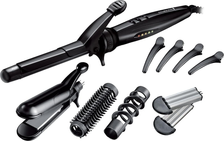 Remington Multistyler inkl. wendbare Stylingplatten S8670, 19 mm Lockenstab-, Rundbürsten- und Spira