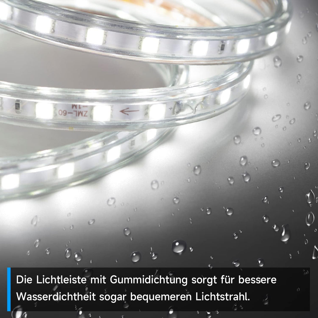 Elegant Badspiegel mit Beleuchtung Lichtspiegel LED Spiegel 80 x 50 cm kaltweiss IP44 Badezimmer Wan