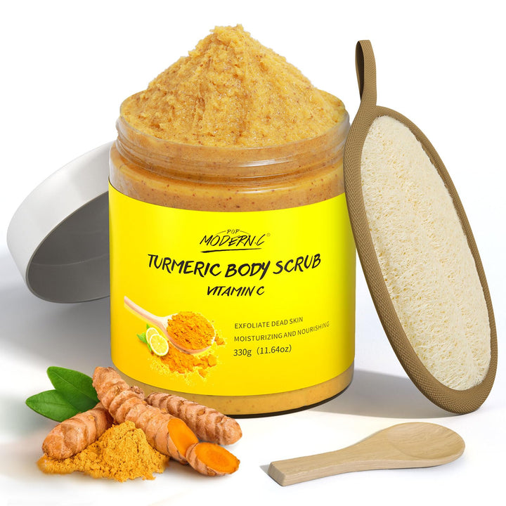 Körperpeeling mit Kurkuma Vitamin C, Peeling, entfernt abgestorbene Haut, verbessert dunkle Flecken,
