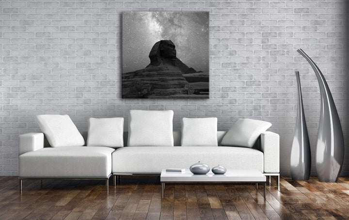 deyoli Atemberaubende Sphinx bei Sternenhimmel Format: 60x60 Effekt: Schwarz&Weiss als Leinwandbild,