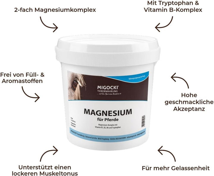 MIGOCKI Magnesium für Pferde Futterergänzung pelletiert 1,5 kg
