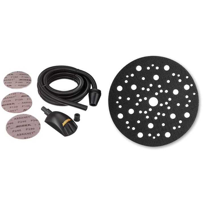 Mirka Roundy Handschleifer Starter-Kit, Hand-Wandschleifer mit Klett, inkl. 15 x Mirka Abranet® Netz