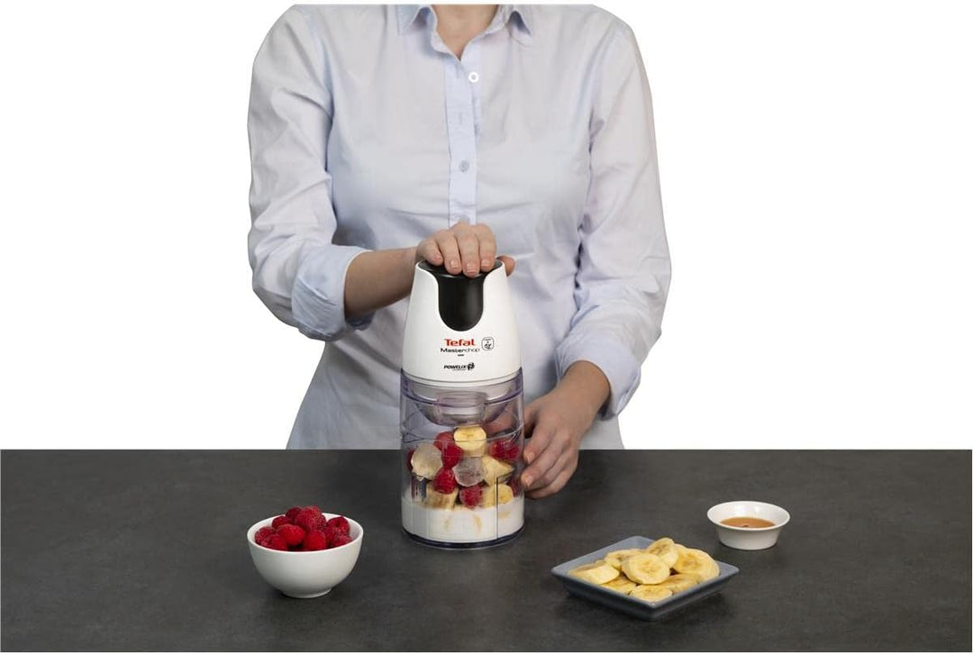 Tefal MB450B Elektrischer Essenszerkleinerer, 0,5 l, transparent, weiss, 500 W, 0,5 l, transparent,