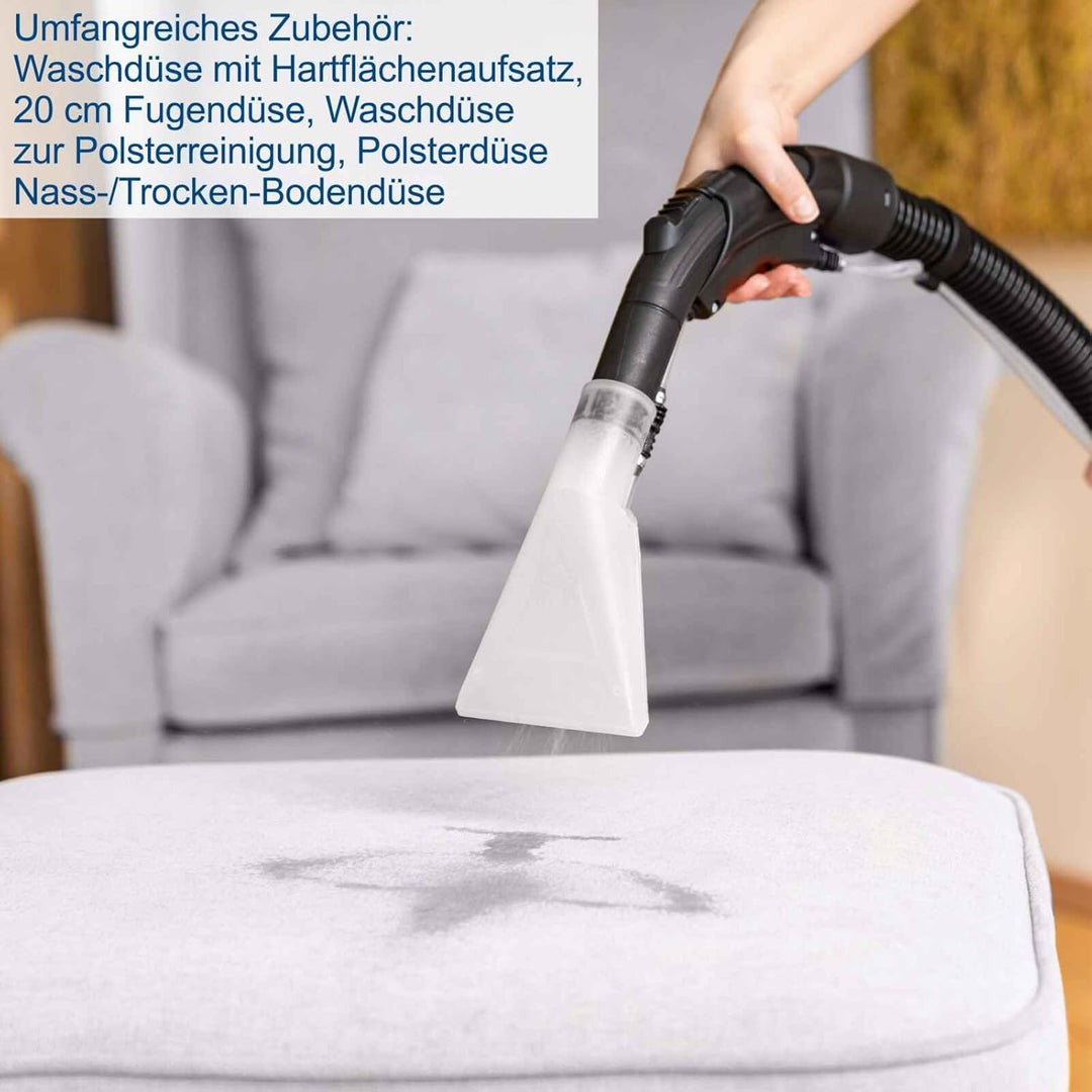 Scheppach Sprüh - und Waschsauger SprayVac20 | 5in1 Funktionen: Trocken & Nasssaugen, Sprühen, Ausbl