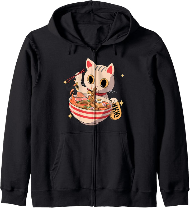 Kawaii Neko Ramen Cute Ramen Cat Japanese Nudeln Anime Kapuzenjacke