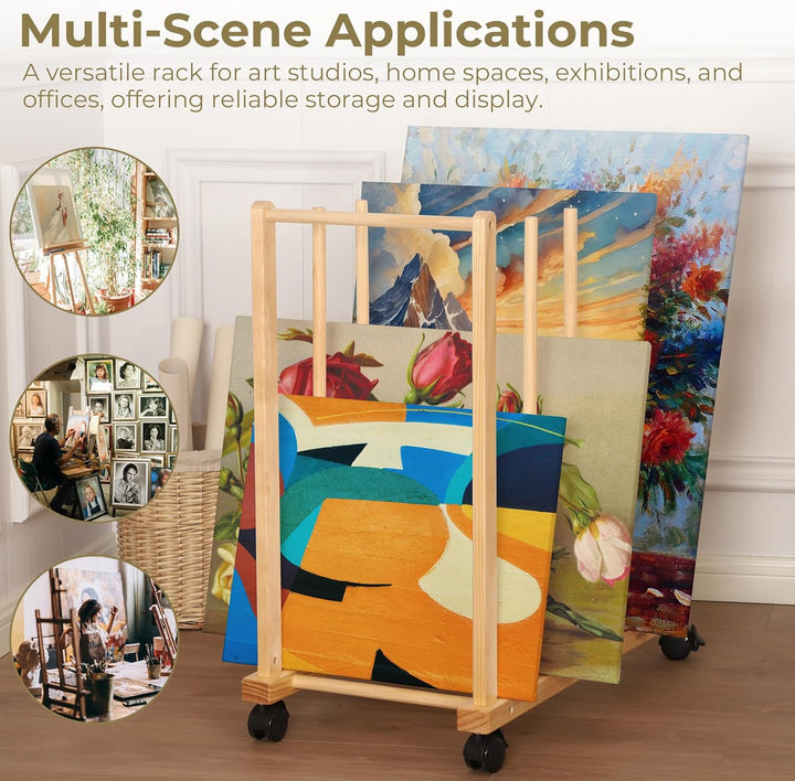 VISWIN Art Storage Rack, Art Canvas Storage, Canvas Boards Rack Art Storage mit Handle & Caster Whee