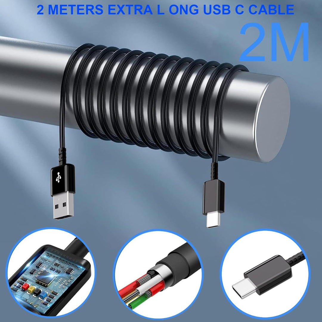 2er-Pack USB Ladegerät, Schnellladegerät mit 2M Ladekabel,Typ C Handy Netzteil Adapter für Samsung G