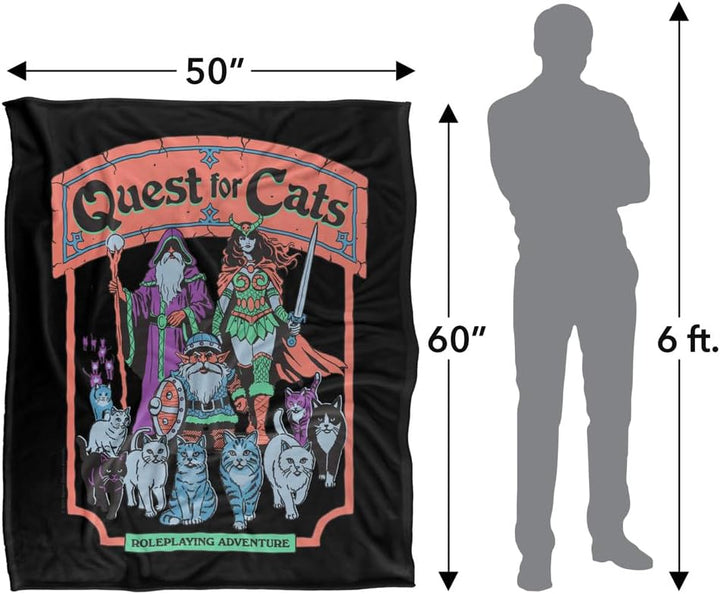 Steven Rhodes Quest for Cats Superweiche Kuscheldecke mit seidigem Griff – 152 x 127 cm 50x60, 50x60