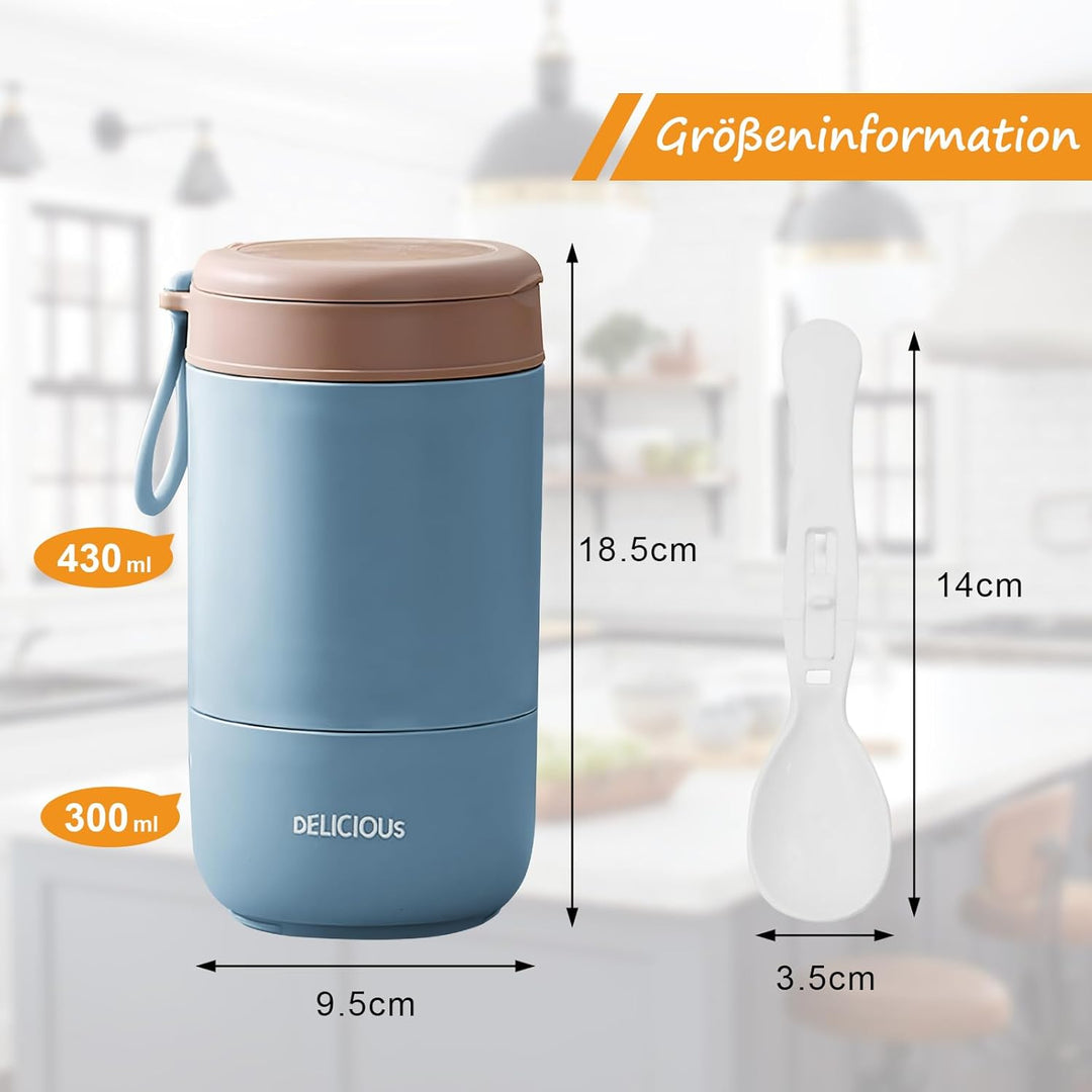 Chedin Müslibecher To Go mit Deckel, Edelstahl Porridge Becher 730ml Auslaufsicher joghurtbecher to