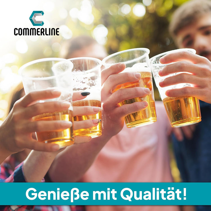 800 Stück Commerline Plastikbecher 0,4L Trinkbecher | Einweg Plastik Becher Einwegbecher Partybecher