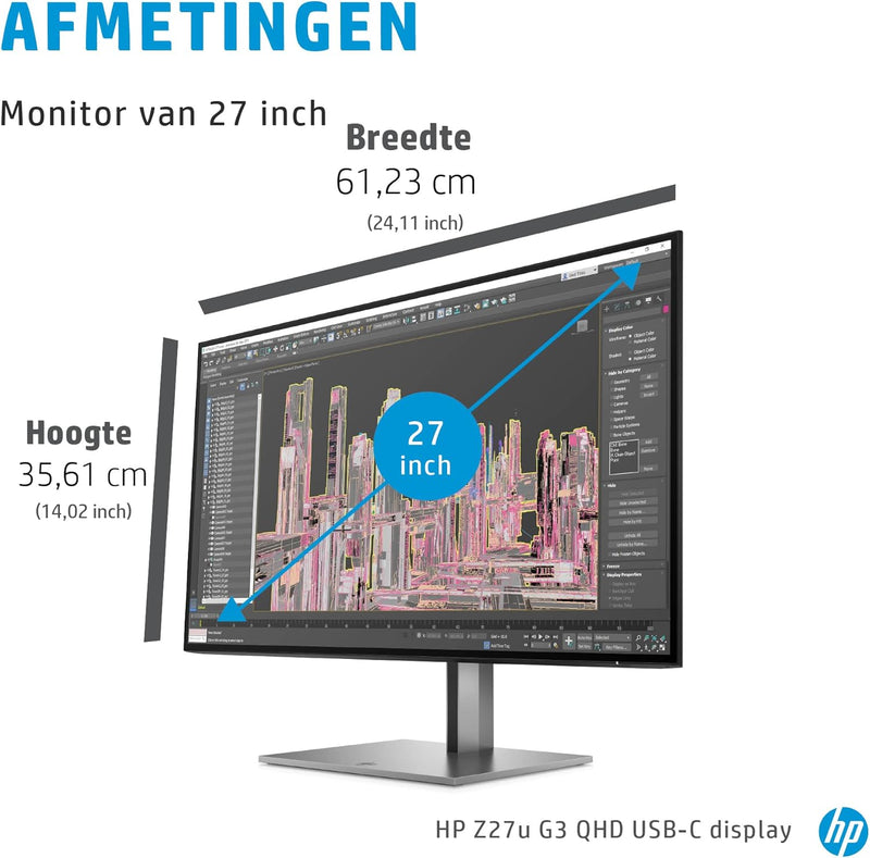 HP Z27U G3 27IN QHD USB-C PD MNTR, Grau