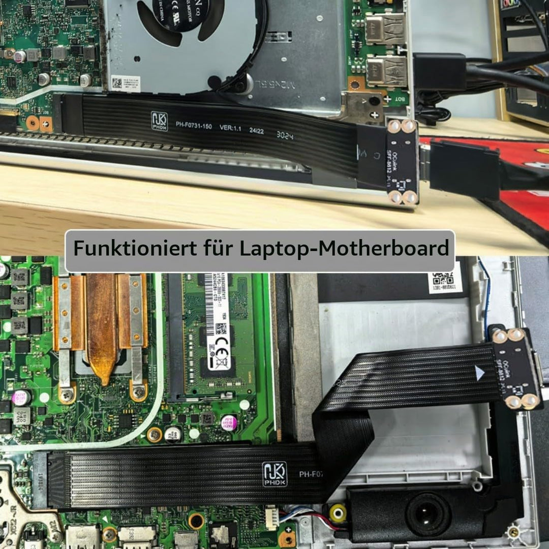 chenyang Oculink SFF-8612 zu PCI-E 4.0 NVME M.2 M-Key Host Ribbon Flex Verlängerungskabeladapter unt