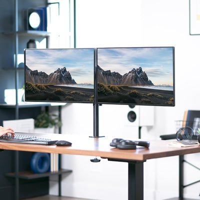VIVO Dual LCD Monitor Desk Mount Stand Heavy Duty Fully Adjustable fits 2 /Two Screens up to 27" Sch