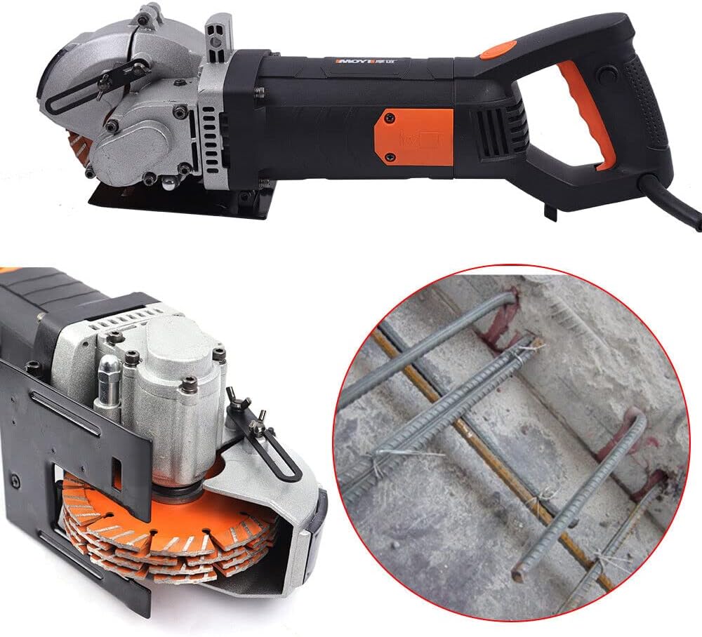 4800W mauernutfräse Schlitzfräse, 360° Elektrische Schlitzmaschine, Wandfräse Staubfreie Max. Schlit