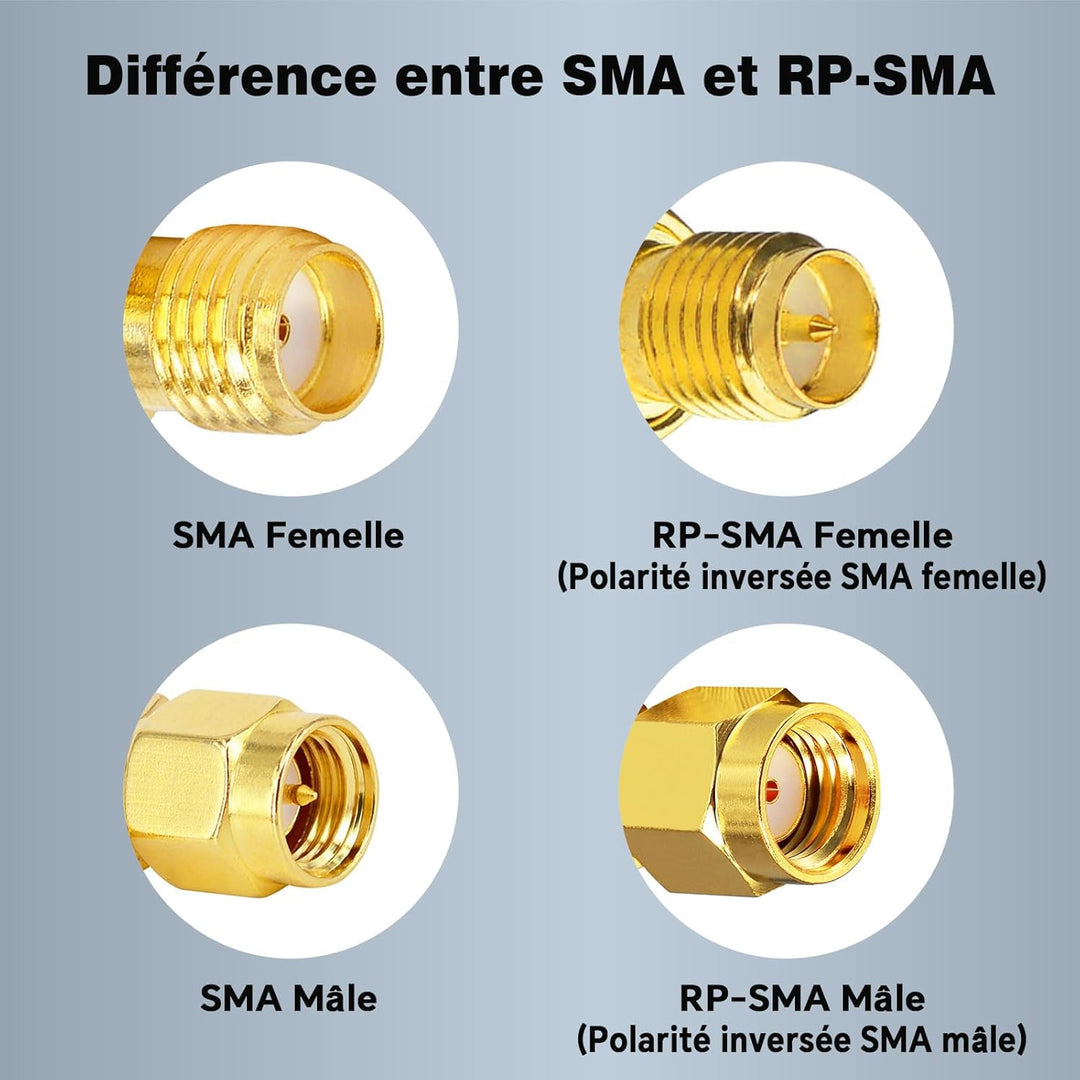 Boobrie 3 m SMA Kabel RG58/U SMA Stecker auf SMA Buchse Verlängerungskabel Antenne SMA 50 Ohm Koaxia