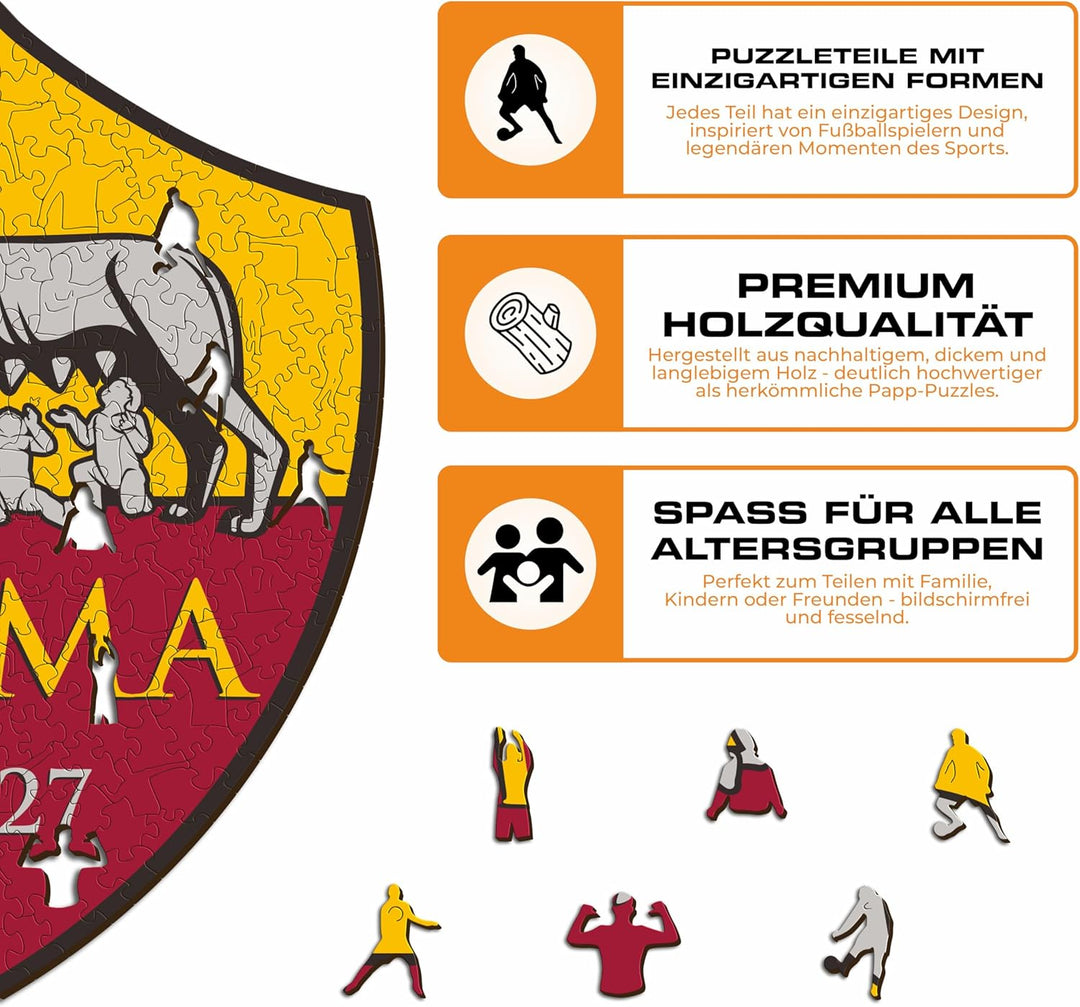 AS Roma ROMALOGOL Puzzle, Gelb und Rot, Large, Large