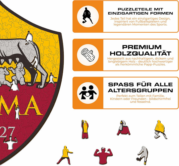 AS Roma ROMALOGOL Puzzle, Gelb und Rot, Large, Large