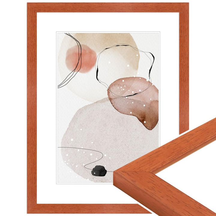 WANDStyle Bilderrahmen Modern 50x50cm I Farbe: Kirschbaum-Optik I Fotorahmen I klassischer Holzbilde
