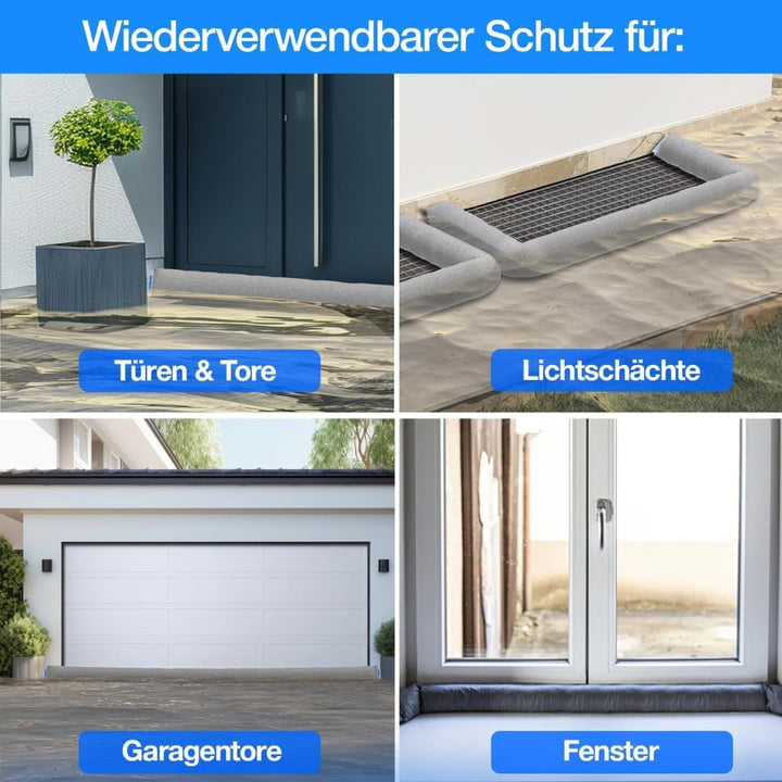 Mobiler Wasserschutzschlauch Hochwasserschutz 300 x 7,5 cm ✓ Wirksamer Schutz vor Überschwemmung und