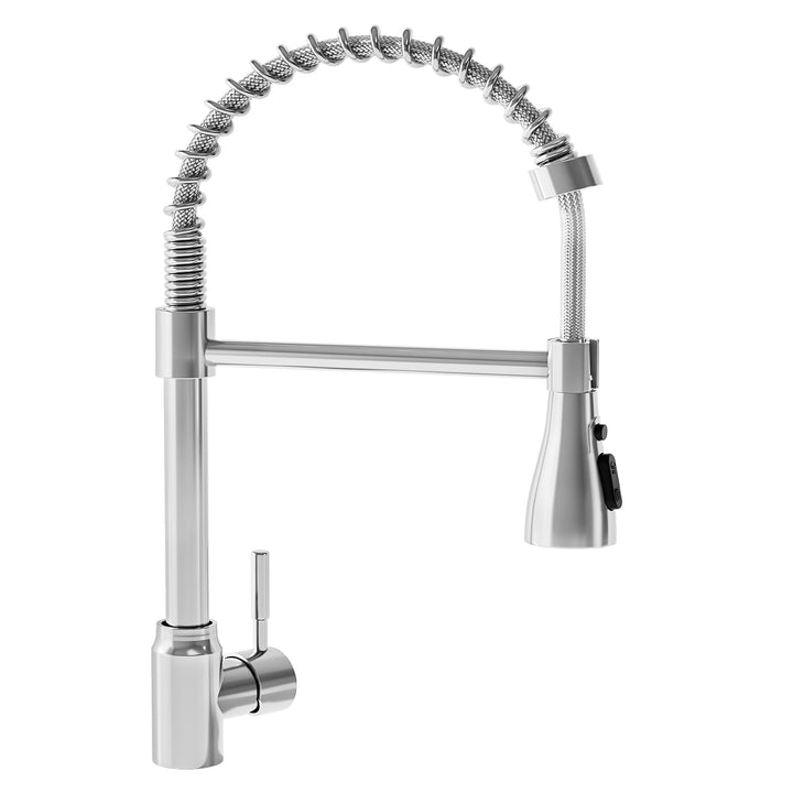 Einhebel-Küchenarmatur aus Edelstahl (Grohe-Style), Hochglanz-Chrom-Oberfläche (Silber) – inkl. Mont