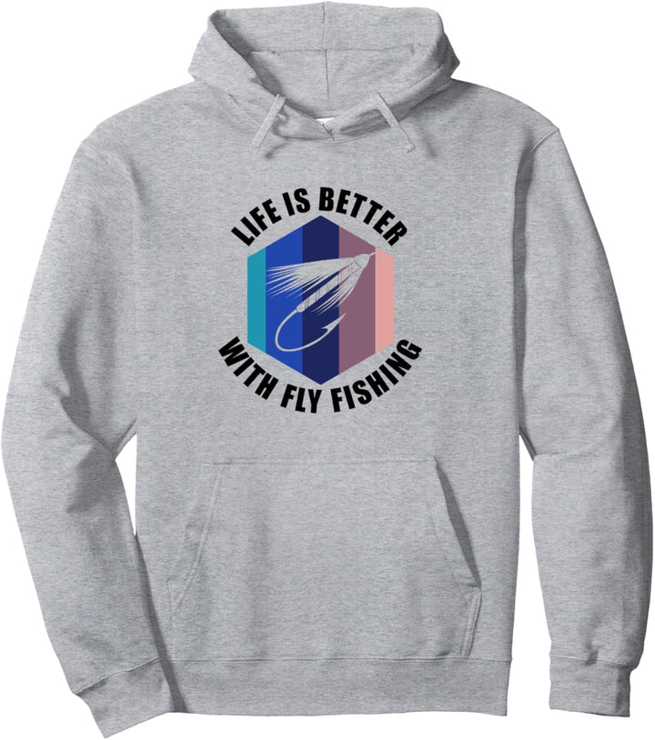 Hobbyfischer lustiger Spruch Leben mit Fliegenfischen Pullover Hoodie