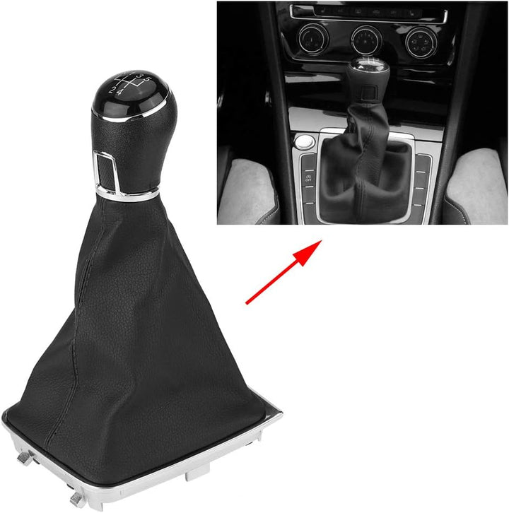 Minyinla 5 Gang Auto Schalthebel Schaltknauf + Gamaschen Manschette Abdeckung Ersatz für Golf 7 MK7