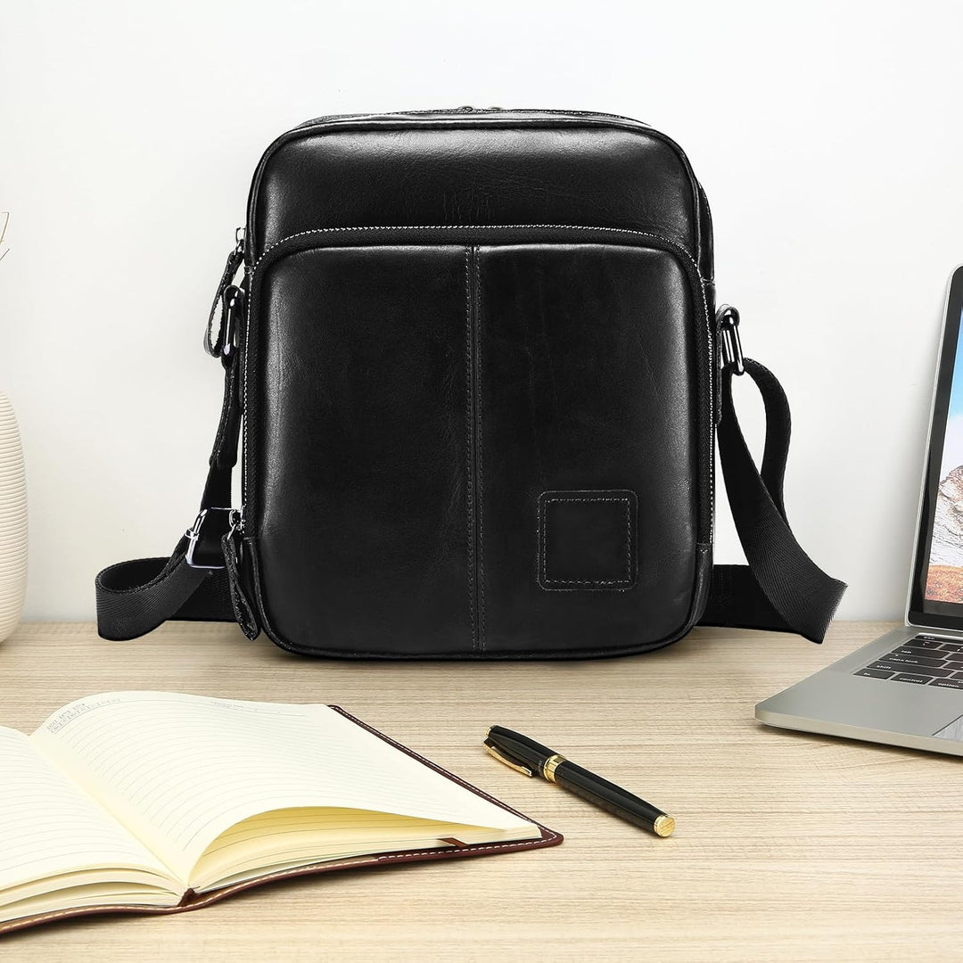 BAIGIO Schultertasche Umhängetasche Herren Leder Vintage Herrentasche Messenger Bag mit Schultergurt