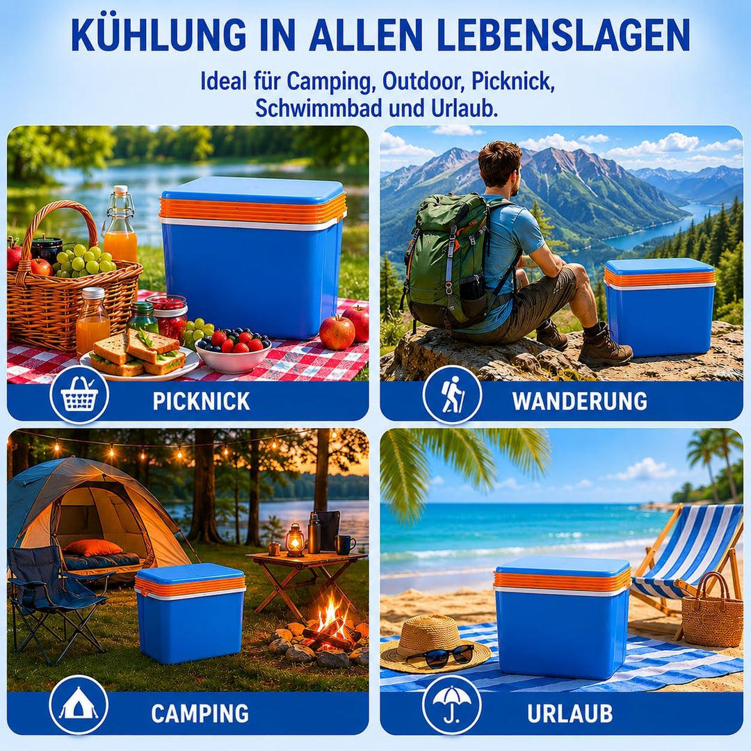 NEMT Elektrische Kühlbox 22L – Thermobox mit 12V/230V – für Camping, Auto