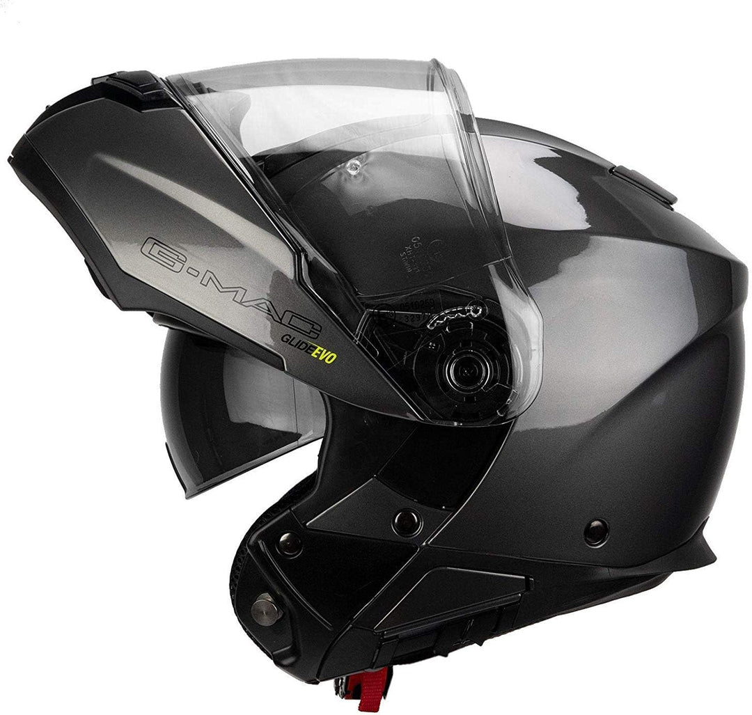 G-MAC Glide Evo Motorradhelm mit doppeltem Visier, modular, hochklappbar, ECE 2205 zugelassen gunmet
