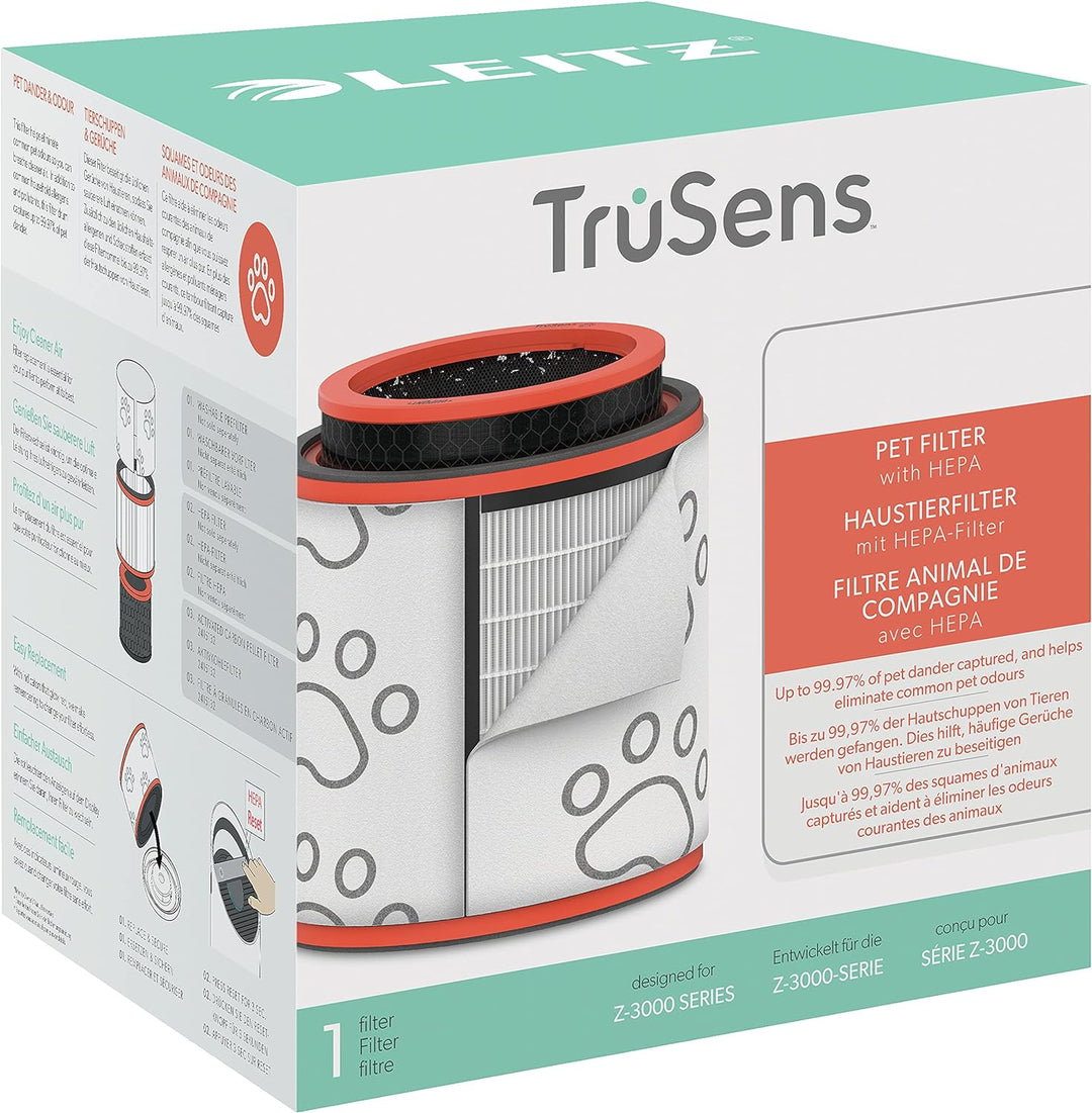 Leitz TruSens Haustier 3-in-1 HEPA Filtertrommel für Leitz TruSens Z-3000/Z-3500 Luftreiniger, Wasch