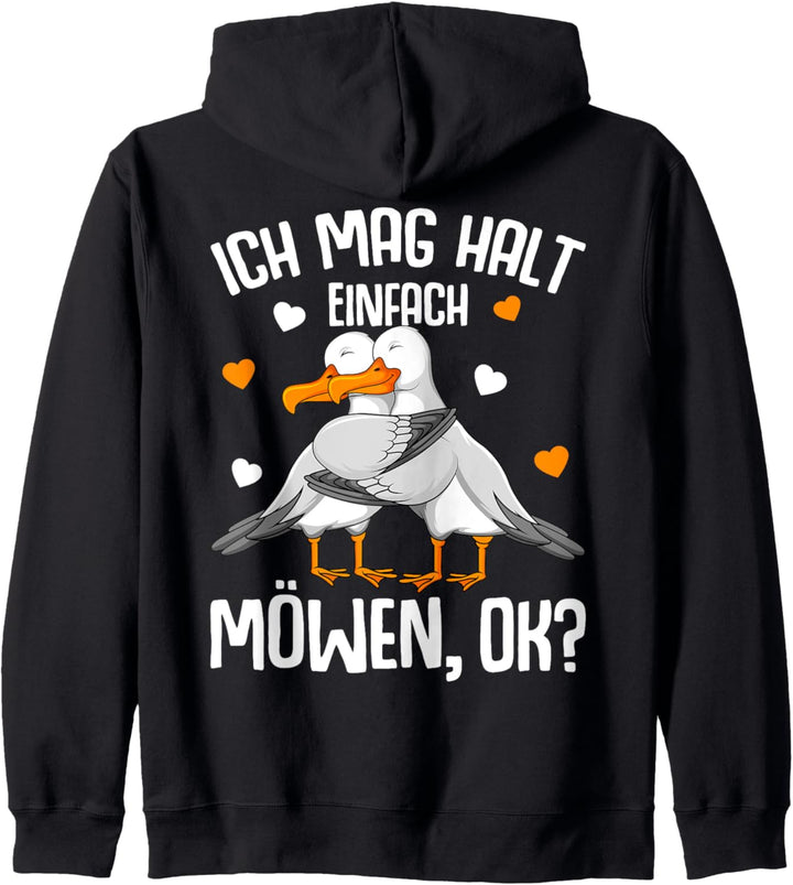 Möwe Ich mag halt Möwen Mädchen Kinder Damen Kapuzenjacke