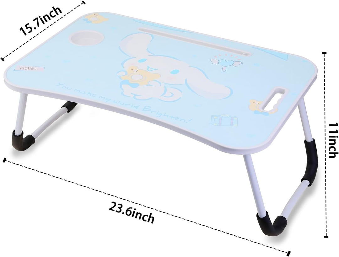Laptop-Tisch Cartoon-Bilder,Tragbar Laptop Betttablett Tisch mit klappbaren Beinen & Getränkeschlitz