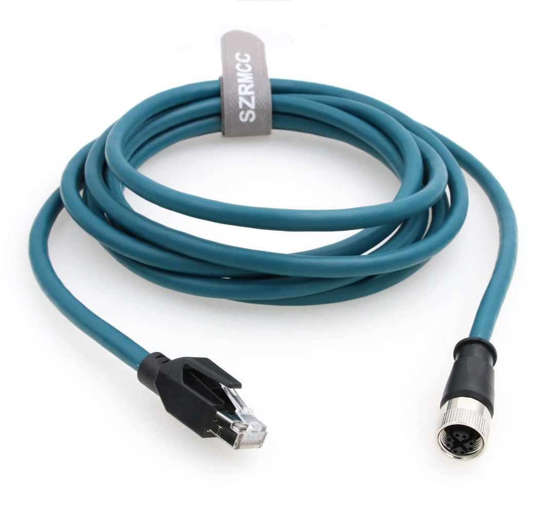 SZRMCC M12 X-Code 8 Pin Buchse auf RJ45 Ethernet Sensor Kabel Cat 7e Hochflexibel Wasserdicht Netzwe