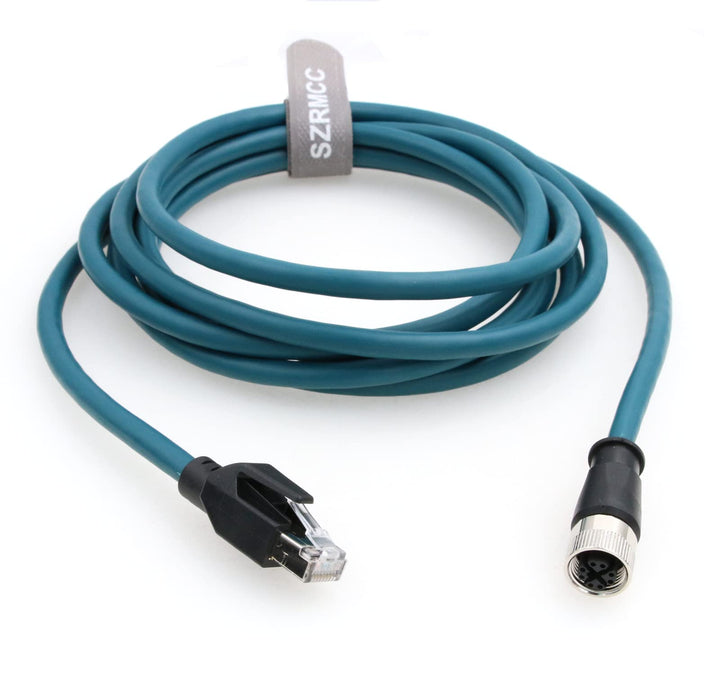 SZRMCC M12 X-Code 8 Pin Buchse auf RJ45 Ethernet Sensor Kabel Cat 7e Hochflexibel Wasserdicht Netzwe