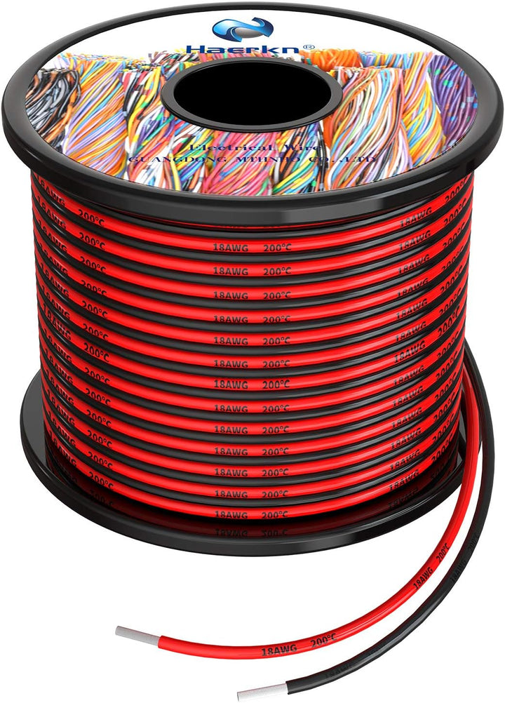 18awg 0.8mm² Silikon Elektrischer Draht Kabel 2x20 Meter sauerstofffrei hochtemperatur beständiger v