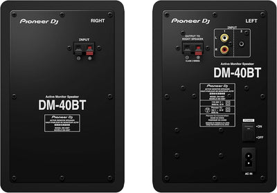 Pioneer DJ DM-40BT Bluetooth Studiomonitore, Schwarz 4'' Bluetooth