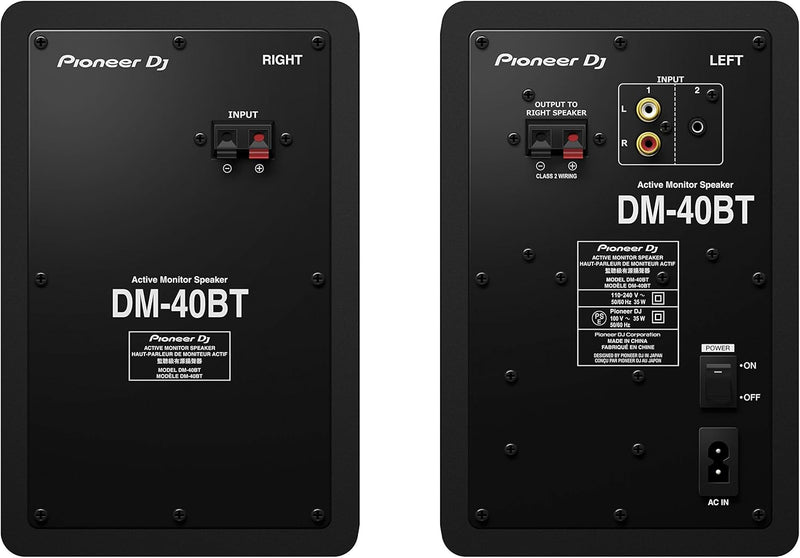 Pioneer DJ DM-40BT Bluetooth Studiomonitore, Schwarz 4&