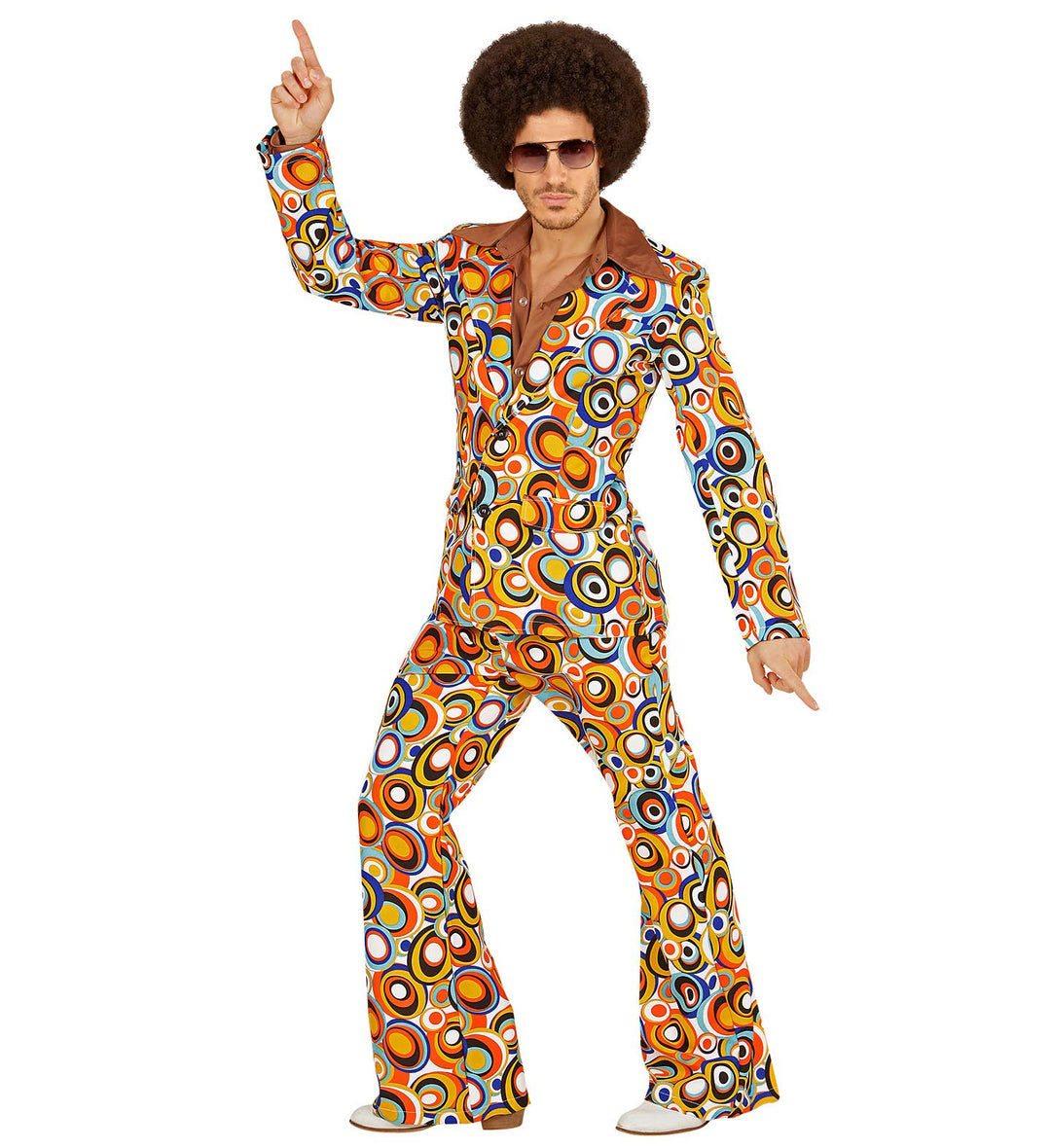 shoperama 70er Jahre Retro Herren Anzug Bubbles Disco Herren-Kostüm Jackett Hose Siebziger Schlager