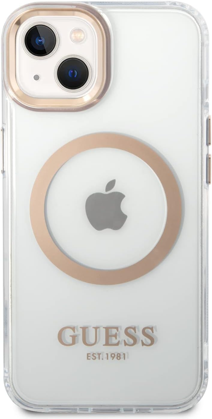 Guess GUHMP14MHTRMD Hülle für iPhone 14 Plus 6,7" Gold/Gold Hard case Metal Outline