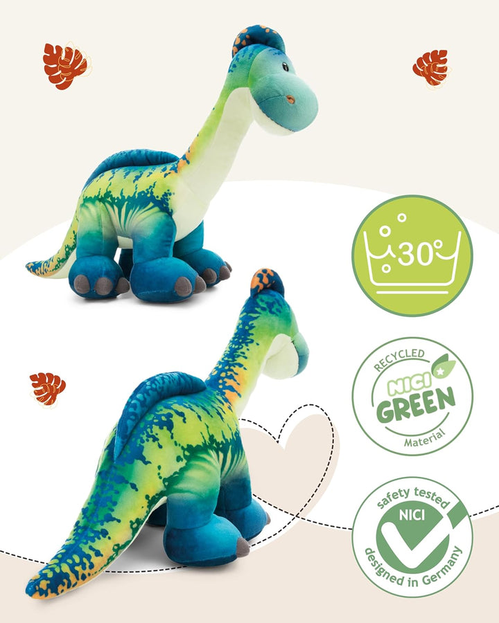 NICI Kuscheltier Dino Snackilus 29cm - blau - Weiches Plüschtier – niedliches Stofftier zum Kuscheln