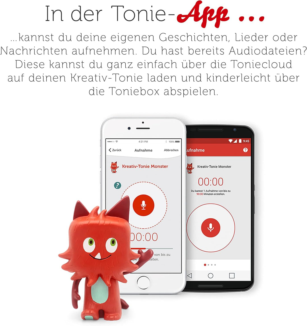 tonies Hörfigur für Toniebox, Kreativ Monster, zum Selbstbespielen, 90 Minuten Speicher für eigene A