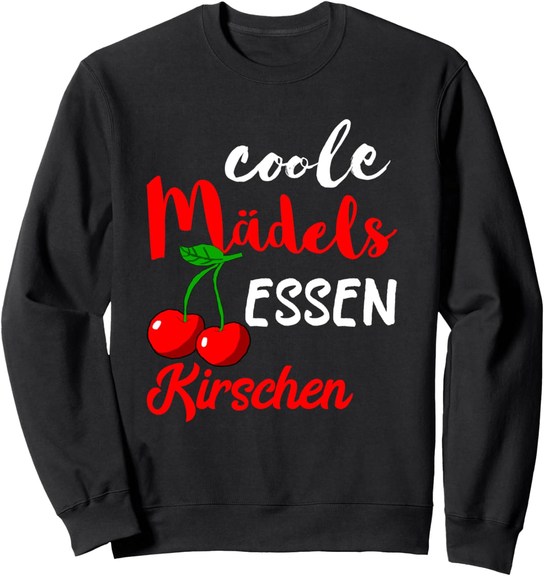 Coole Mädels Essen Kirschen Obst Frucht Süsse Cherry Früchte Sweatshirt