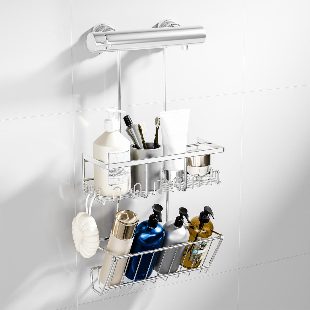 HouseUp Duschablage zum hängen Duschregal Ohne Bohren - Shampoo Halterung für Dusche Duschkorb Badez