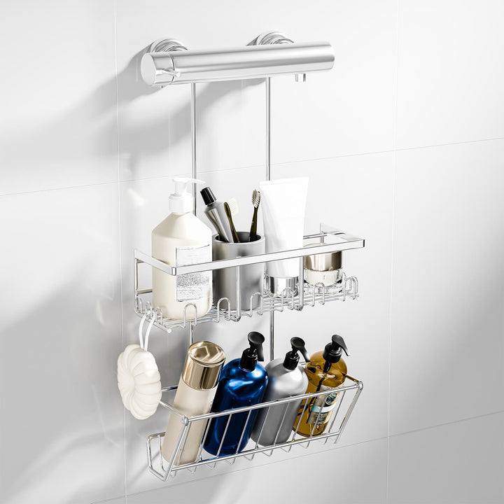 HouseUp Duschablage zum hängen Duschregal Ohne Bohren - Shampoo Halterung für Dusche Duschkorb Badez