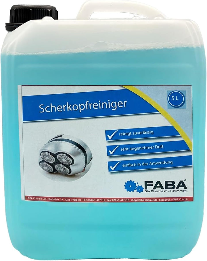 FABA Scherkopfreiniger für Philips und Braun geeignet 5 Liter clean and renew für Philips und Braun