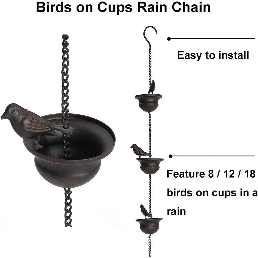2,4/M Regenkette Japanischer Stil Korridor mit Drainagekette Villa Bird Cup Regen Fallrohr W4N0 Deko