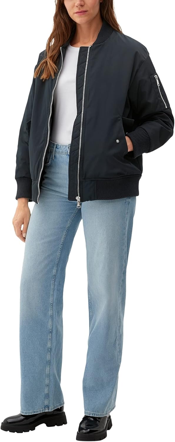 s.Oliver Damen Nylon Blouson Wattiert Nylon Blouson wattiert L Navy, L Navy